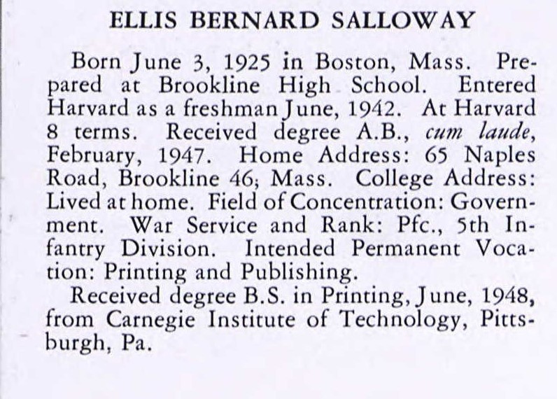 Ellis Salloway

1925-2019